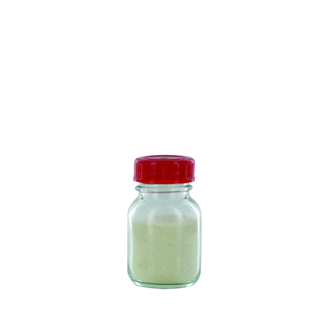 Wide-mouth bottles, clear glass, PTFE-lined screw caps